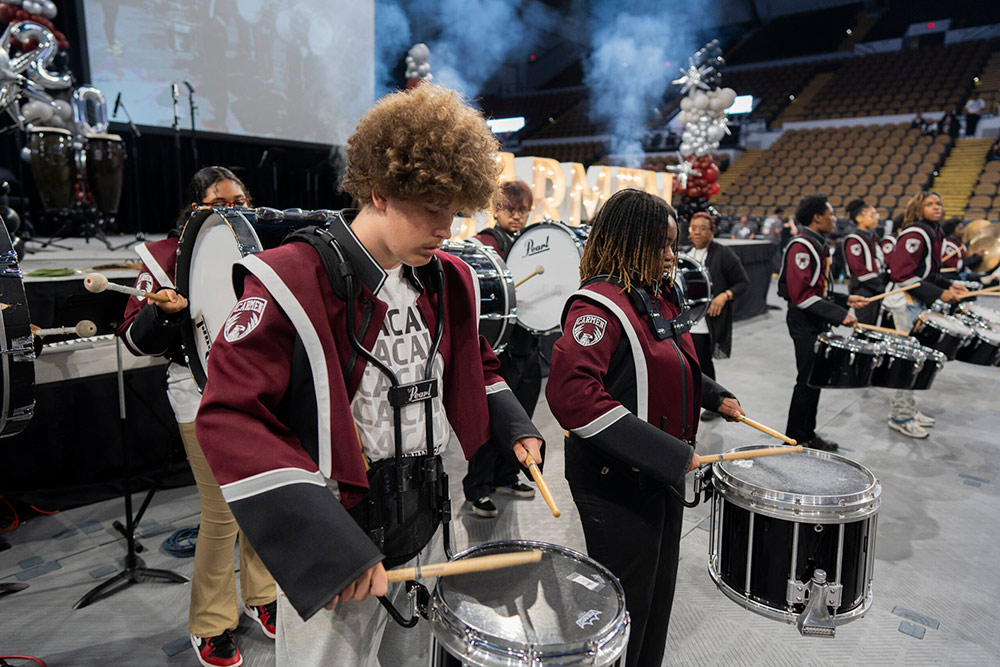 Carmen Northwest Thundering Eagles Drumline Plays at Senior Signing Day